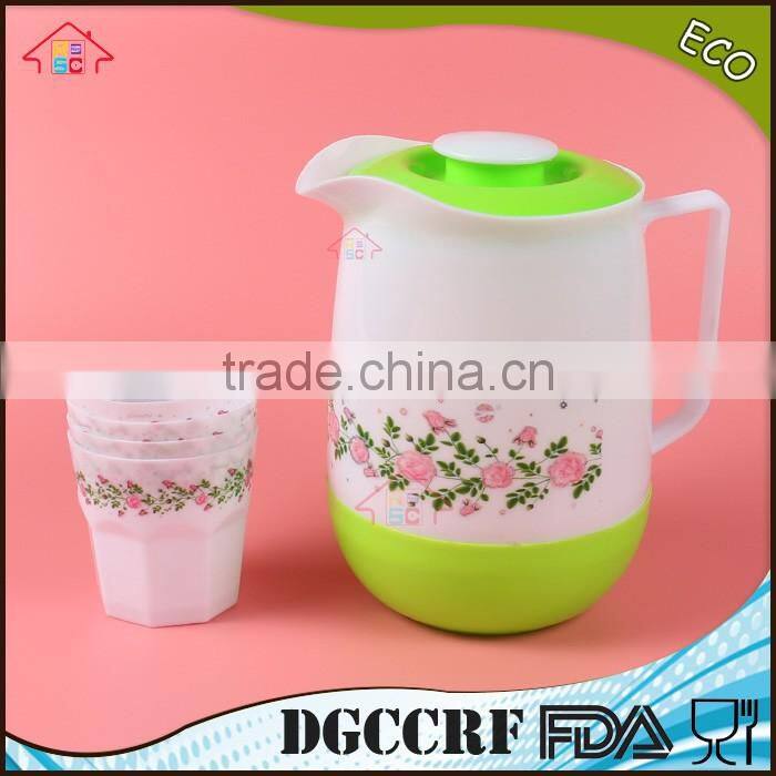 NBRSC set of 4 pcs Double Layers PP Cold Water Teapot Jug Plastic Kettle