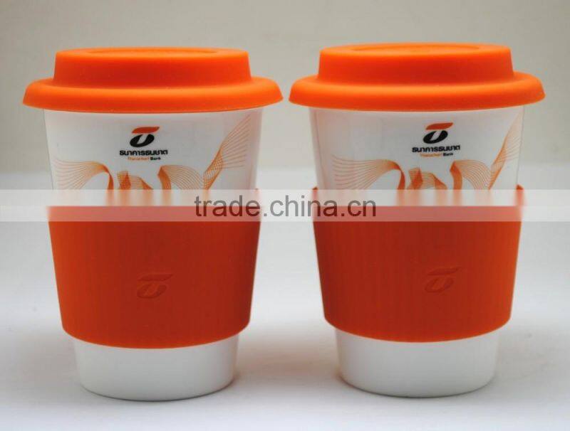 Bamboo Fiber Coffee mug with silicone band