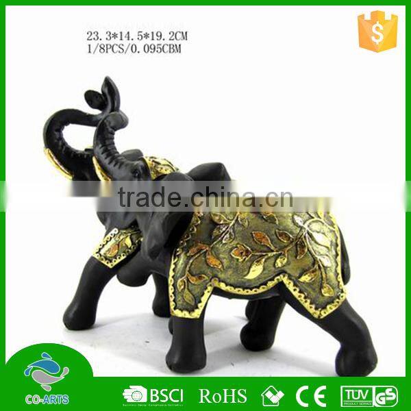 Popular rectangle double candle holder resin elephant sculpture