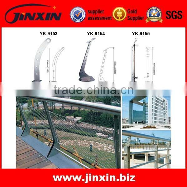 Customized Decorative Cable/Rod Balustrade With Wood Handrail