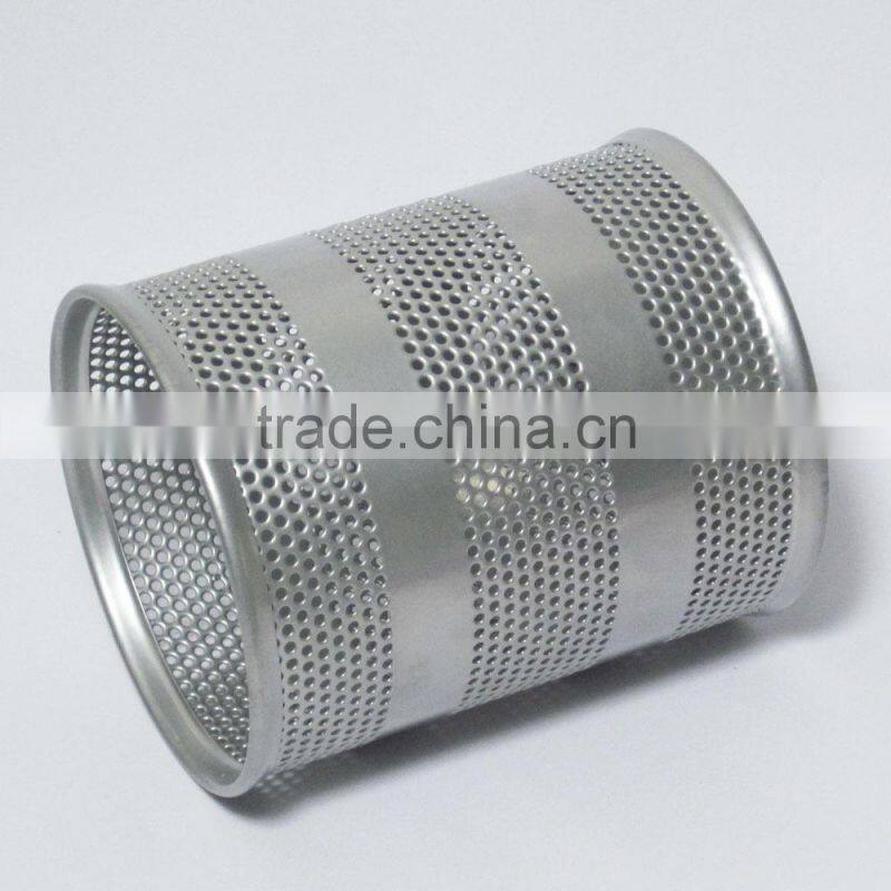 2014 high quality 8.5cm diameter mesh metal pen holder