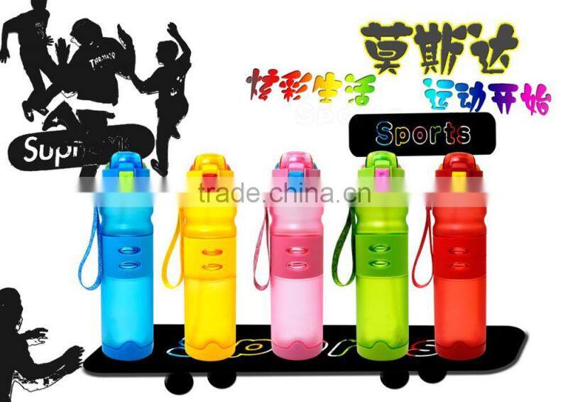 OEM stock factory wholesale Different color refillable bpa free round PCTG sport 420ml 600nl sport bottle plastic water bottle