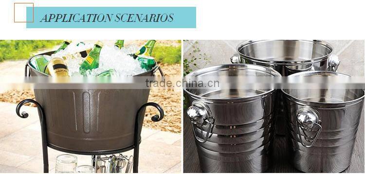 iron garden powder coating beverage tub bucket cheap buckets ice bucket metal