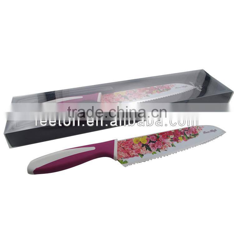 Stainless steel with rose coating chef knife
