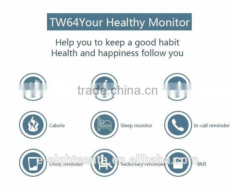 TW64 Smart Watch Fitness Tracker sports Pedometer Bluetooth Bracelet Waterproof Watch