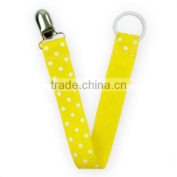 Wholesale Baby Pacifier Clips Customize Ribbon Chain Baby Pacifier Clip Holder