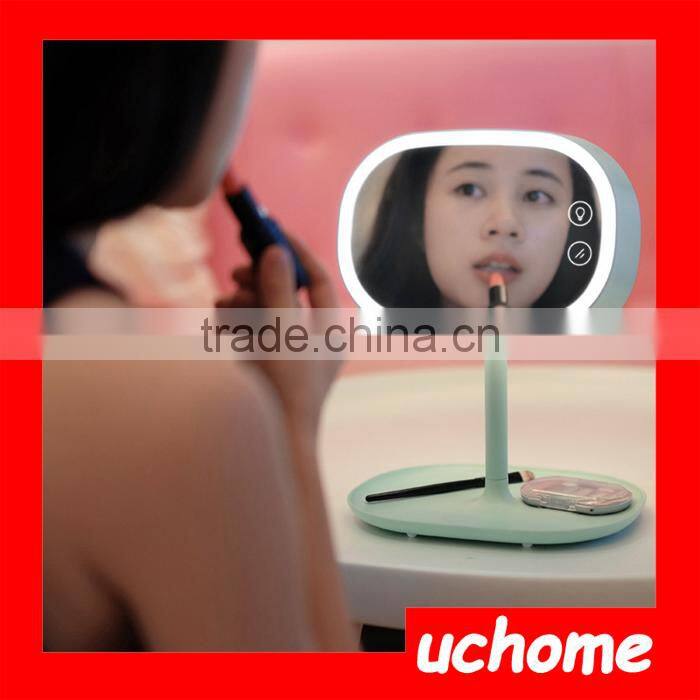 UCHOME Multi-function Mirror Table Lamp Rechargeable Battery Make-up Mirror Lamp