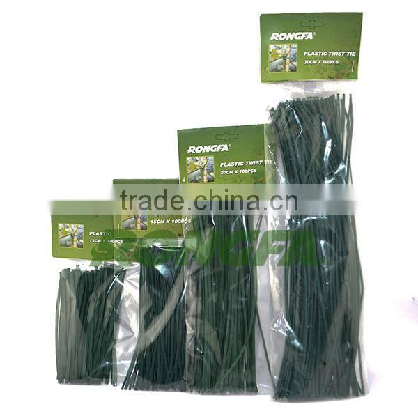 12cm waterproof plastic metal wire twist ties for agriculture and garden