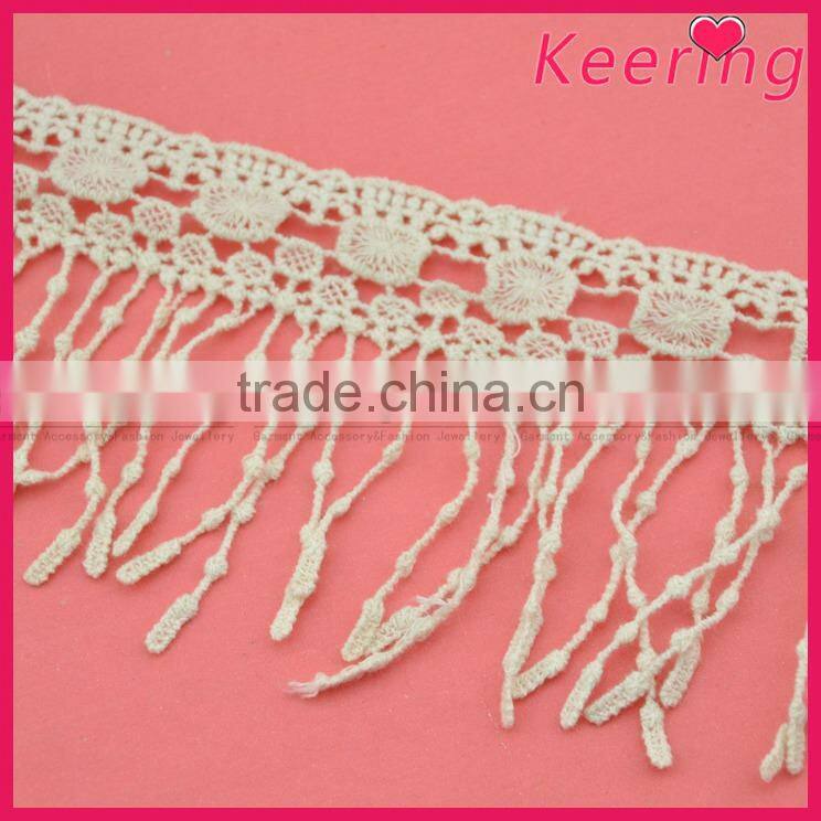 Keering supply fashion natural cotton fringe trim wholesale WLC-325