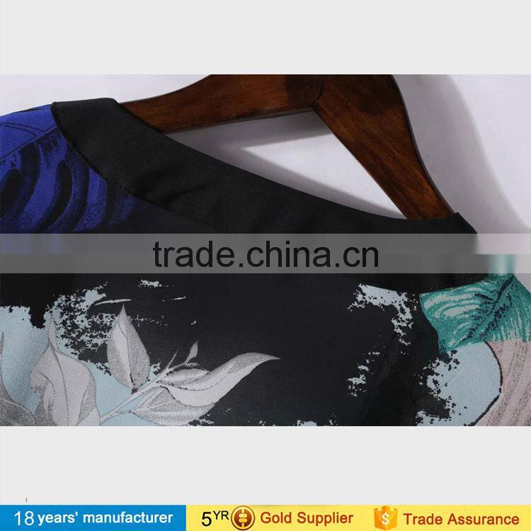 Women summer loose blusa tops outwear long sleeve plus size bohemian floral printed long chiffon open front kimono cardigan