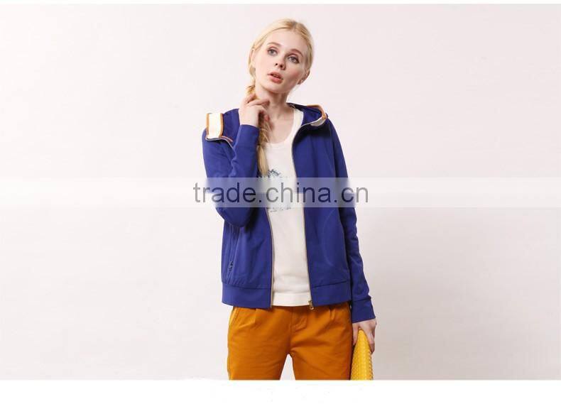 2016 fashion design Autumn fleece cotton sweatershirts Full zipper hoody wholesale women hoodies