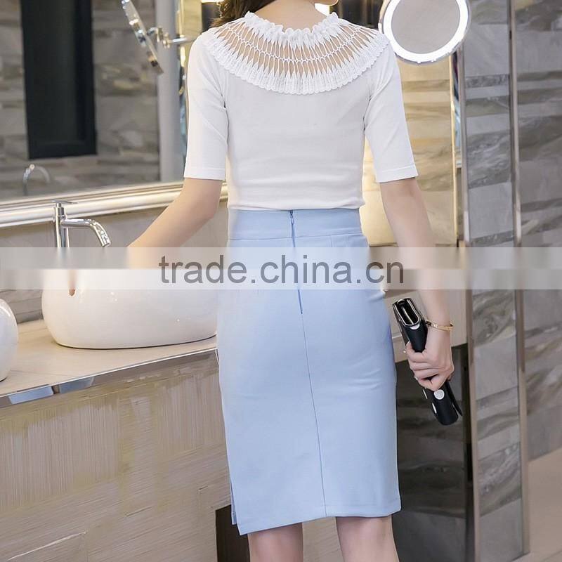 The New Korean Front Slit Skirt Was Thin Step Package Career Skirt Summer Bust Elastic Step Skirt