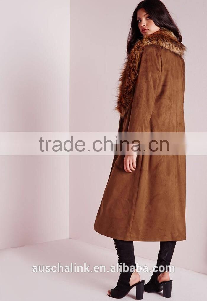 best selling high quality lady faux suede oversized winter coat 2016