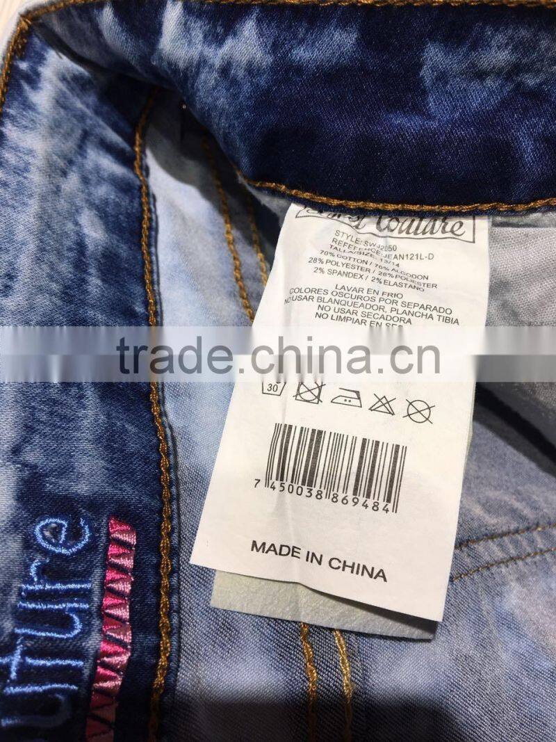 GZY New Style Fashion Ripped Jeans Women Garment Stock 2017