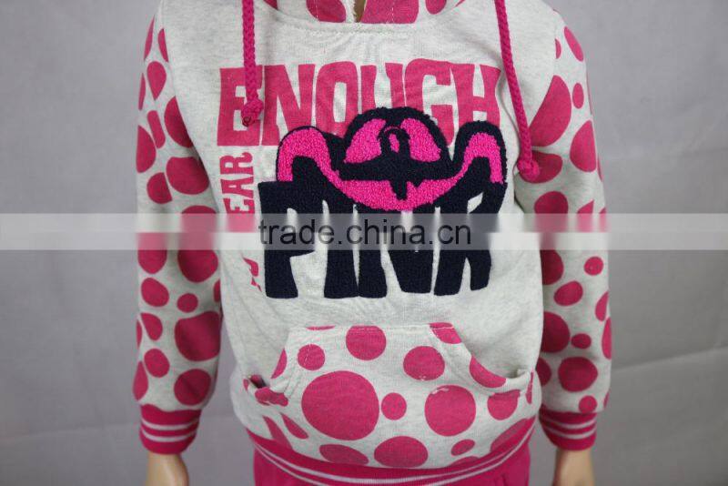 New Style plain children hoodies +pants for Girls