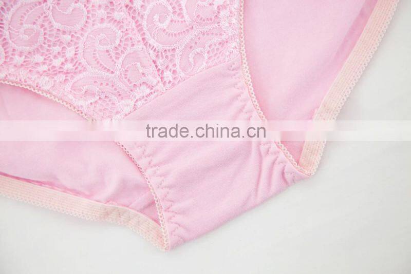 Professional Factory Custom Colorful 95% Cotton 5% Spandex with Lace Sexy Fancy Woman Underwear