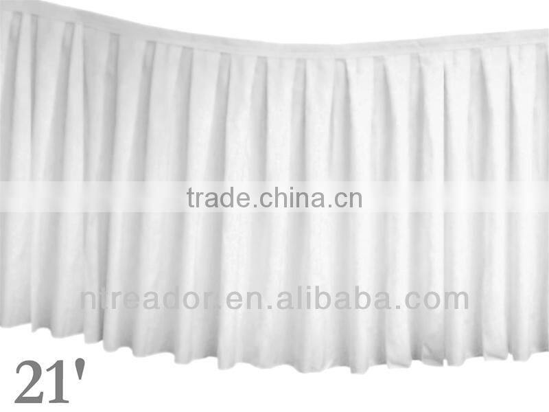 21' black polyester table skirting designs