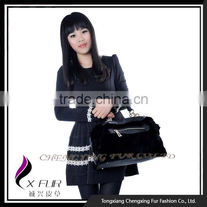 CX-H-42B Ladies Rex Rabbit Fur Sheepskin Fashion Bags Handbags