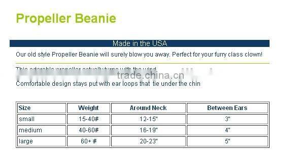 propeller beanie hat for dog, dog propeller hat,helicopter hat