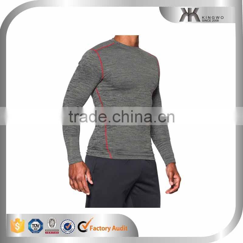 high quality dry fit nylon sport shirt fitted sport shirt gym mmucle fit design
