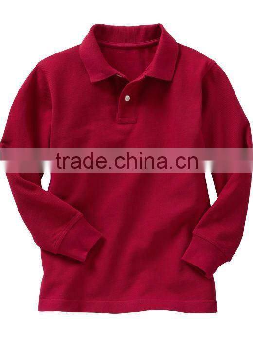 Blank white long sleeve polo shirt for Boys