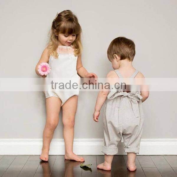 Halter Summer 100%Cotton Lace Ruffles New Baby Romper Design