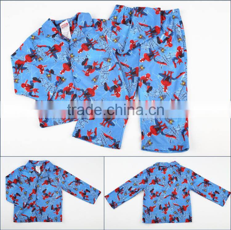 Coat style pajamas spiderman set sleep wear