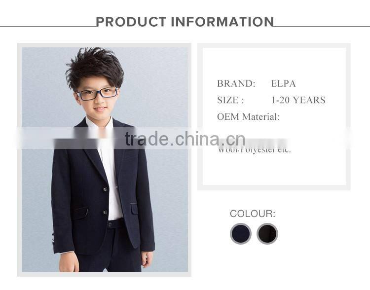 2016 fashion ELPA Black boys suit set kids suits blazer