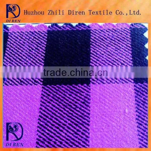 pink black check elasticity organic cotton fabric