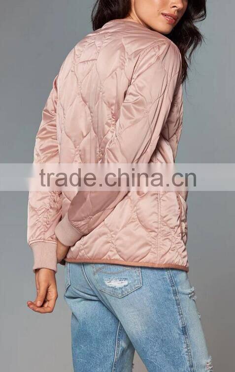 Runwaylover EY1038C OEM serrvice products China supplier women zipper front padded bomber jacket wholesale