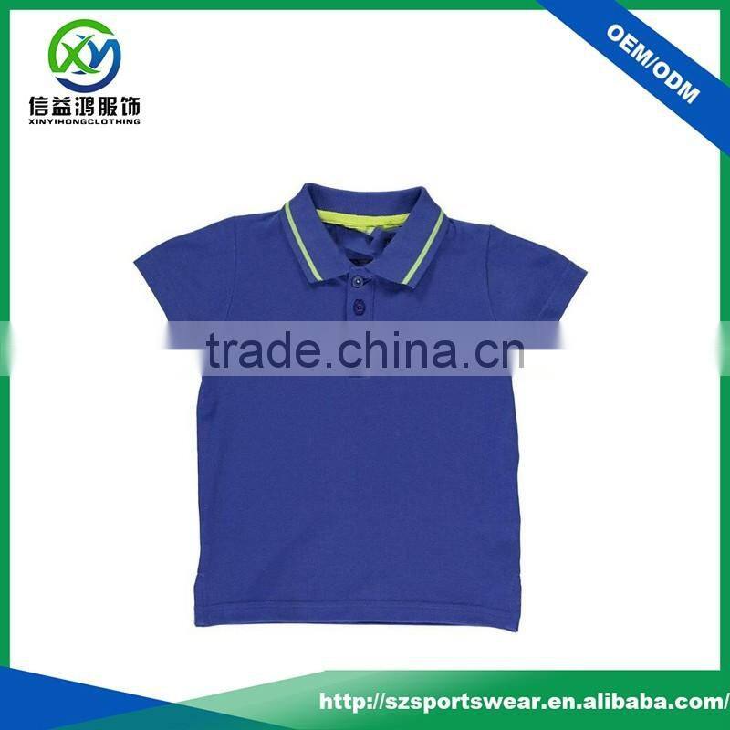 OEM Custom Uniform Kids Polyester Knit Collar Sport Polo Shirt Wholesale