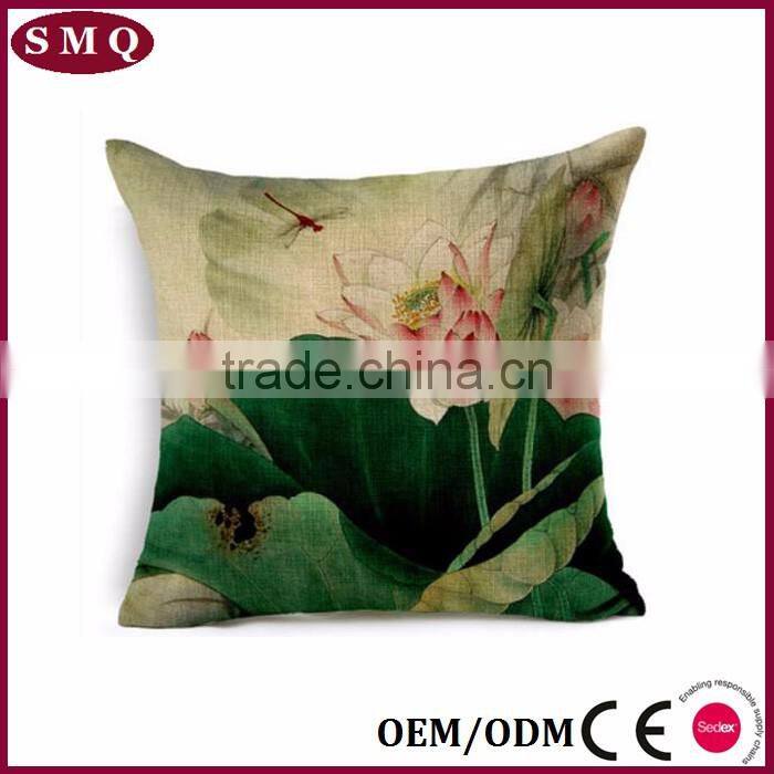 45*45 square colorful animal silk painting pillow cover