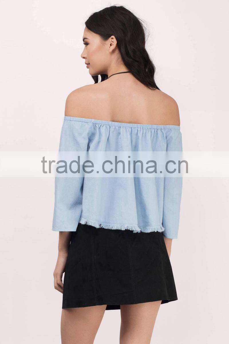 2017 latest fashion design lady clothing summer off shoulder women top