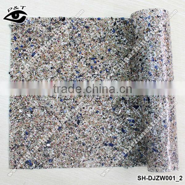 New Designs Hot fix rhinestone mesh iron on crystal mesh trim epoxy stones mixed design for garment