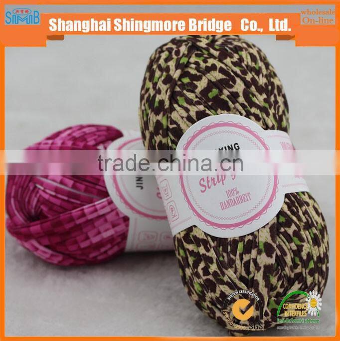 alibaba china fancy yarn supplier top sales high quality 100 polyester 0.3Nm printed colored t shirt yarn with 100g balls