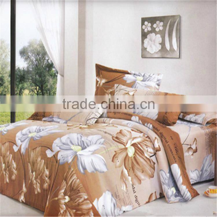 100% polyester home choice bedding set,3pc big flower pattern microfiber bedding set