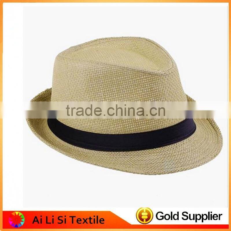 2016 Wide Brim Sun Hats for Women Men Jazz Caps Panama Fedoras Unisex Top Beach Visor Hat Straw Cap Brief Solid