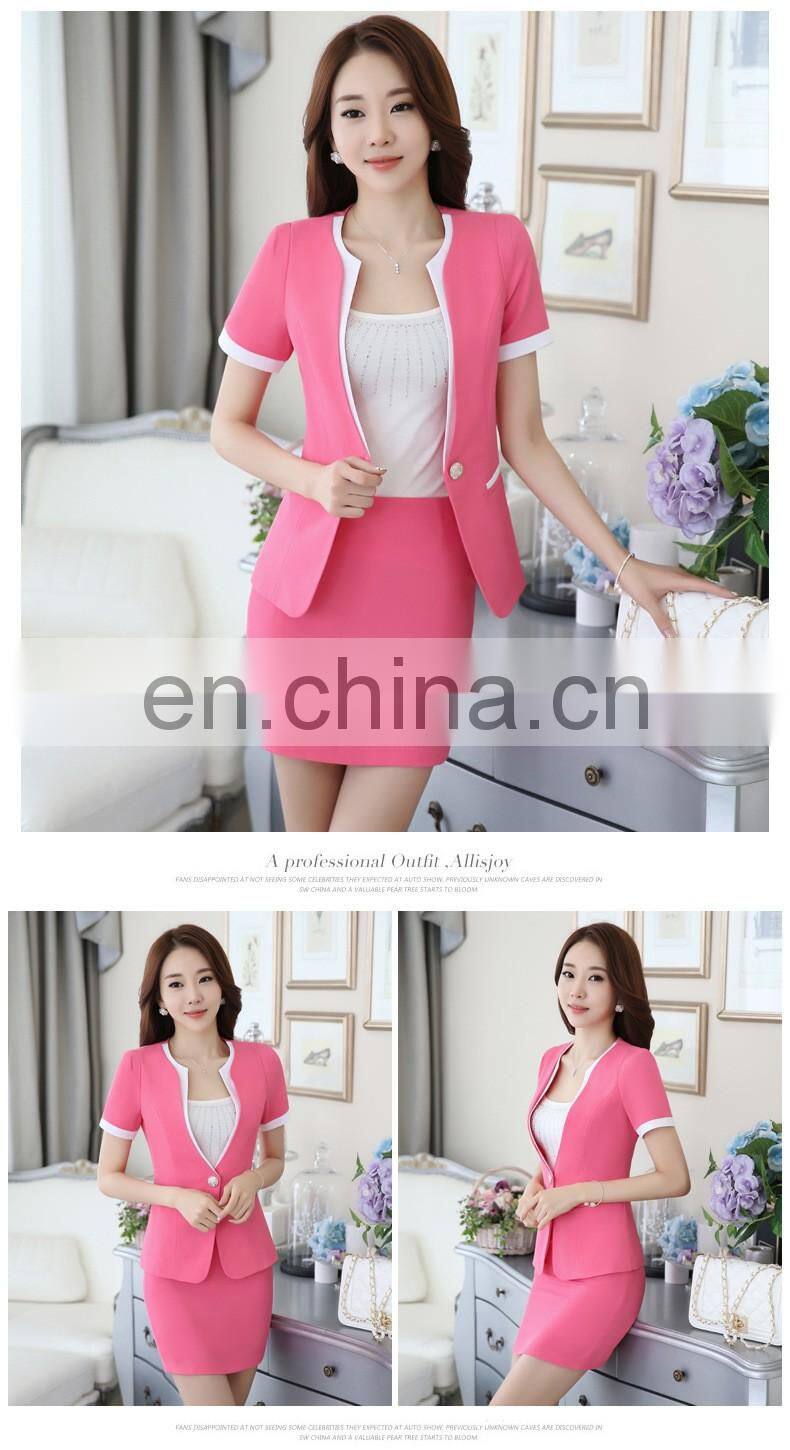 Brand Quality Slim Fit Splice Single Button Multicolor Ladies Girls Wear Suit Office Uniform Professional Manufacturer
