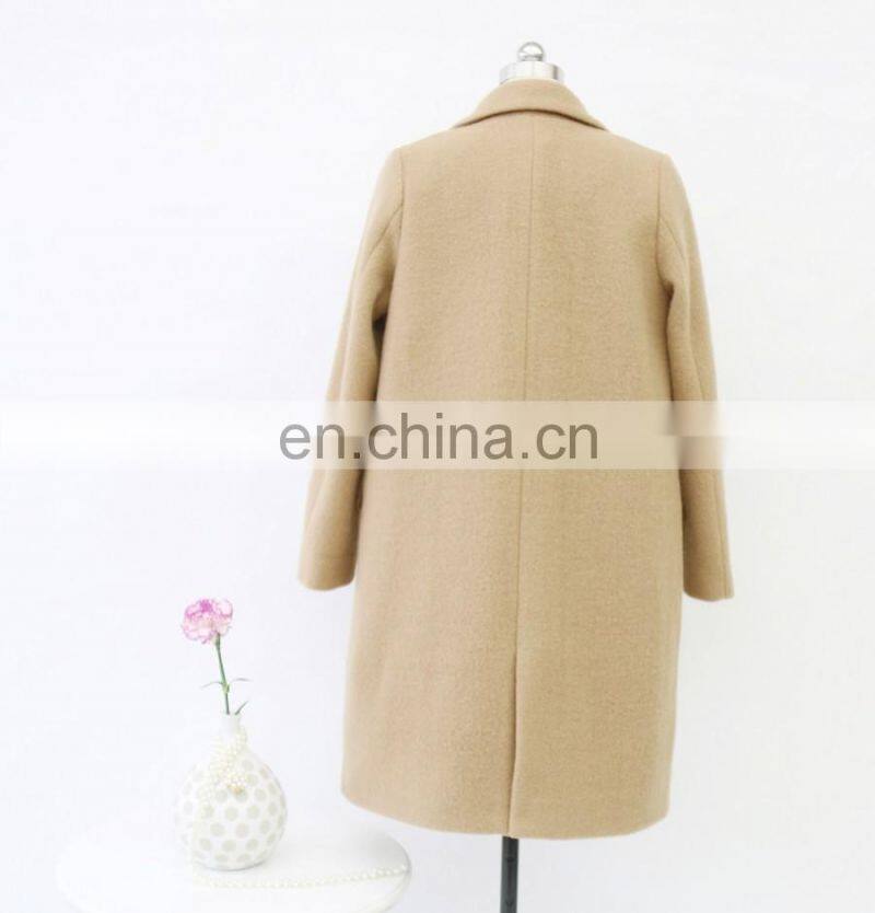Fashion women winter wool coat with long sleeves