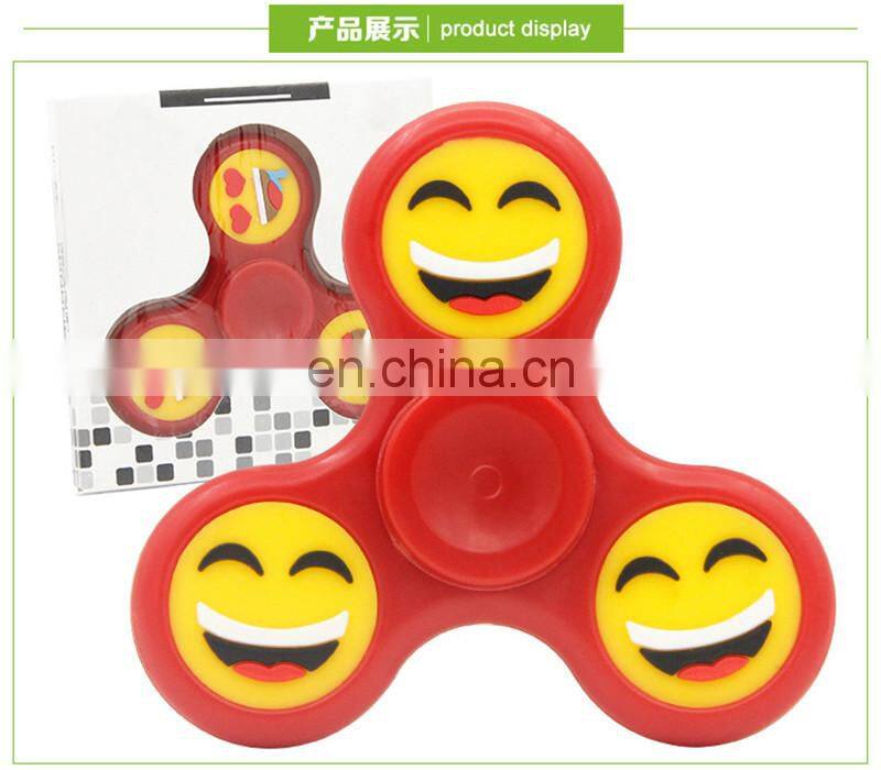 Emoji Hand spinner Emoji Fidget Spinner EDC Finger Tips luminous glow in dark Handspinner Tri Spinner Luminous Smiling Face Gyro