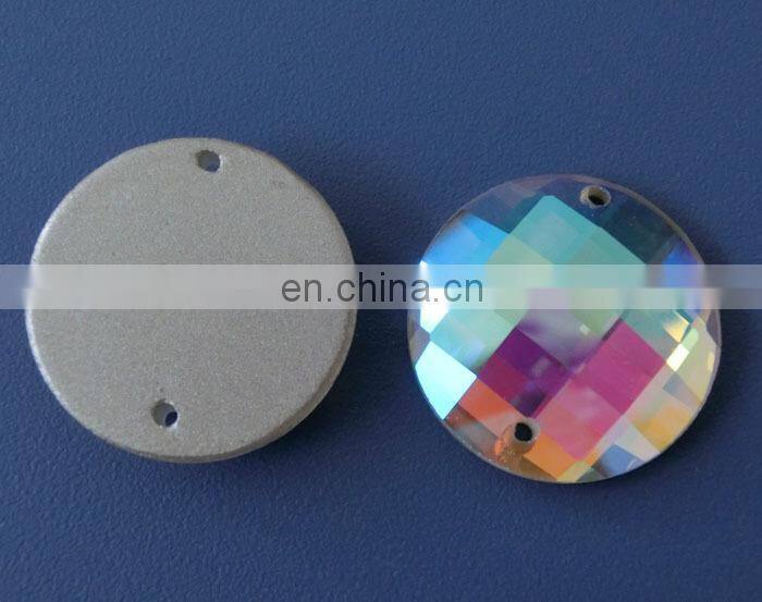 flat back Mirror beads can add holes special clothing button