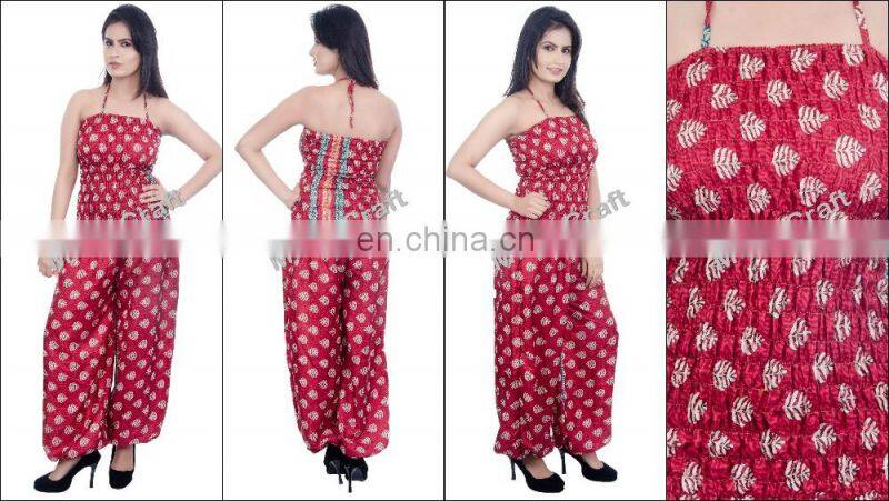 Silk Romper Jumpsuit - Fashion Wear floral jumpsuit - designer jumpsuits for ladies - Indo Western Indian Jumpsuits