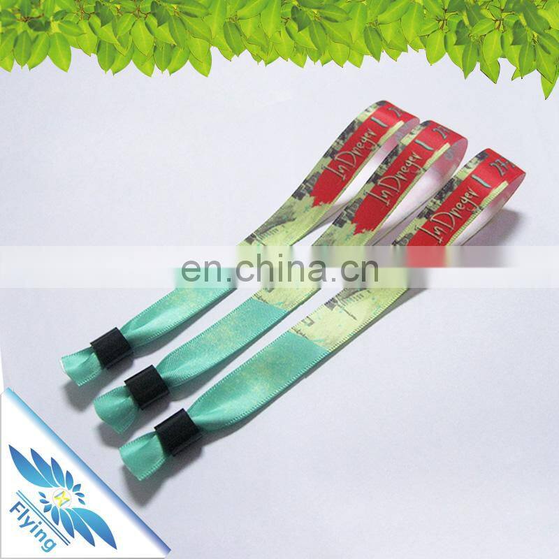 10mm 15mm 20mm cheap custom sublimation printed logo fabric wristbands for music events