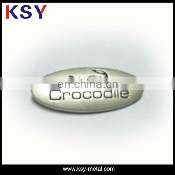 Shiny nickel metal wine label
