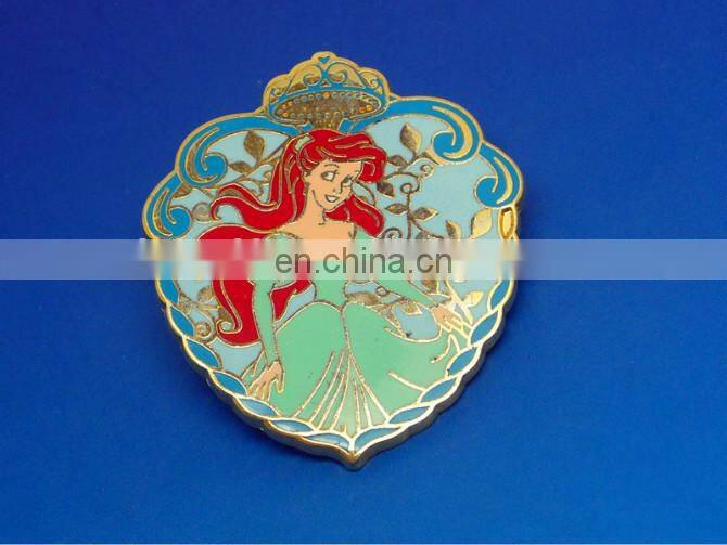 custom heart shaped lapel pins with girl