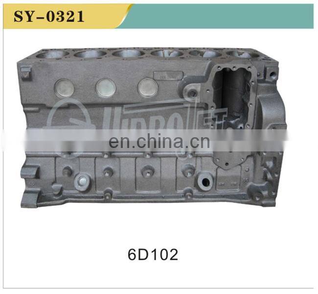 High quality excavator diesel engine part 6D102 cylinder block cylinder head