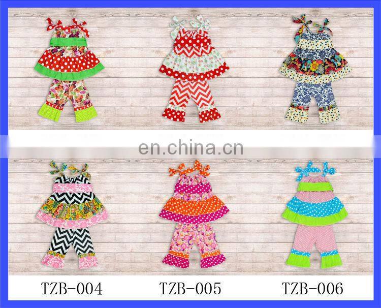 Latest Fashion Summer Dresses Pants 3 pcs/set 2019 Baby Persnickety Remake Pajamas China Posh Boutique Clothing Manufacturers