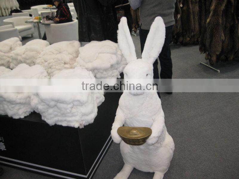 Tanned rabbit fur skins