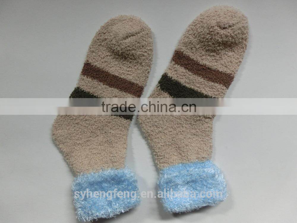 Winter long printed cotton velvet room socks