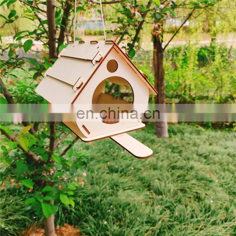 Wooden DIY birdhouse Wood Toys 3D Painting Bird House For Kid Children Education for outdoor